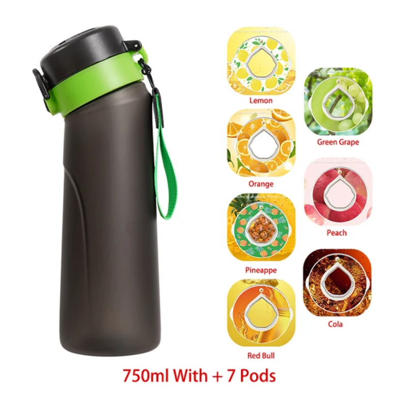 Flavour Pod Water Bottle And Straw 750ml Drinking Bottle 0 Sugar 0 Calories