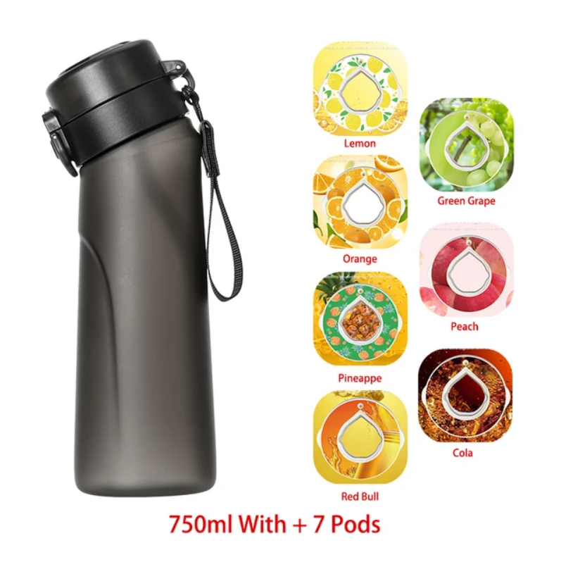 Flavour Pod Water Bottle And Straw 750ml Drinking Bottle 0 Sugar 0 Calories