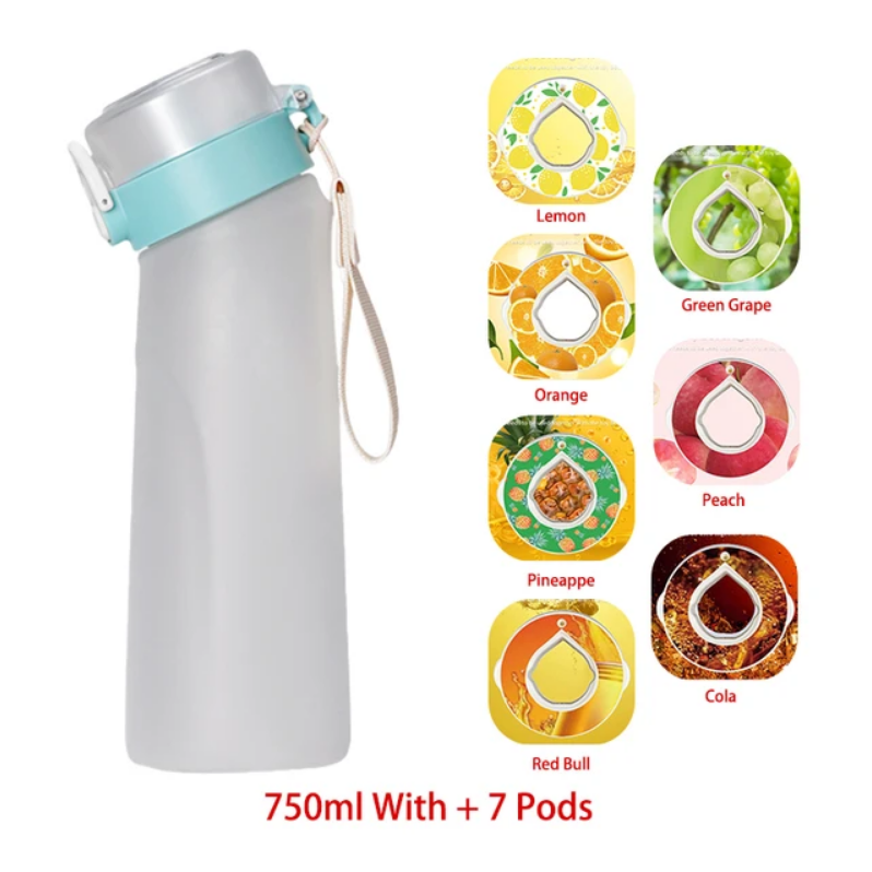 Flavour Pod Water Bottle And Straw 750ml Drinking Bottle 0 Sugar 0 Calories