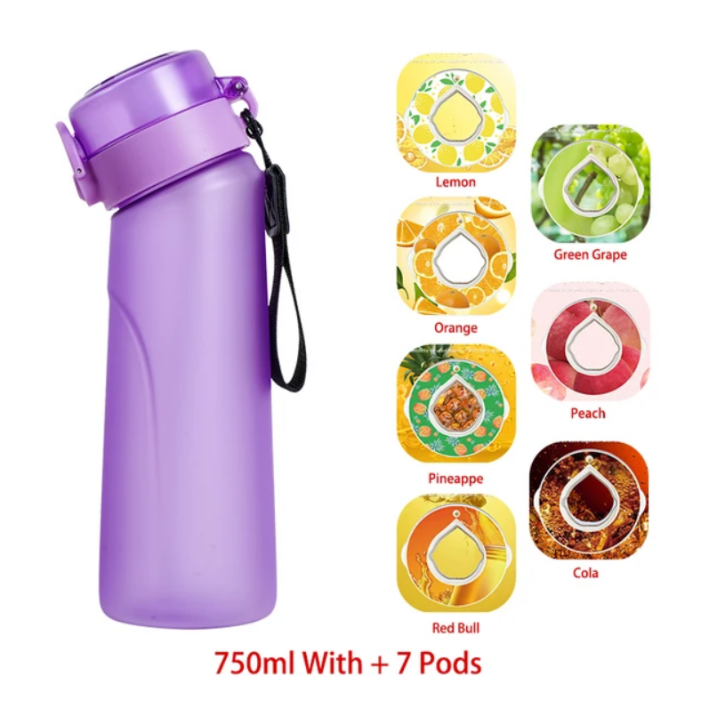 Flavour Pod Water Bottle And Straw 750ml Drinking Bottle 0 Sugar 0 Calories