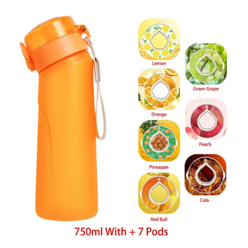 Flavour Pod Water Bottle And Straw 750ml Drinking Bottle 0 Sugar 0 Calories