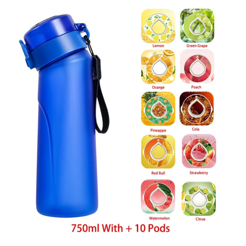 Flavour Pod Water Bottle And Straw 750ml Drinking Bottle 0 Sugar 0 Calories