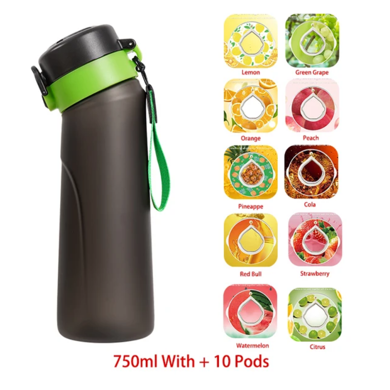 Flavour Pod Water Bottle And Straw 750ml Drinking Bottle 0 Sugar 0 Calories