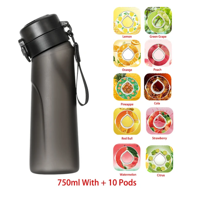 Flavour Pod Water Bottle And Straw 750ml Drinking Bottle 0 Sugar 0 Calories