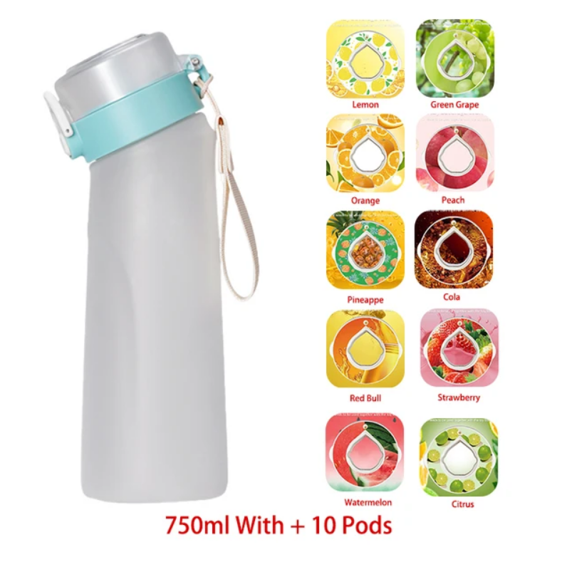 Flavour Pod Water Bottle And Straw 750ml Drinking Bottle 0 Sugar 0 Calories