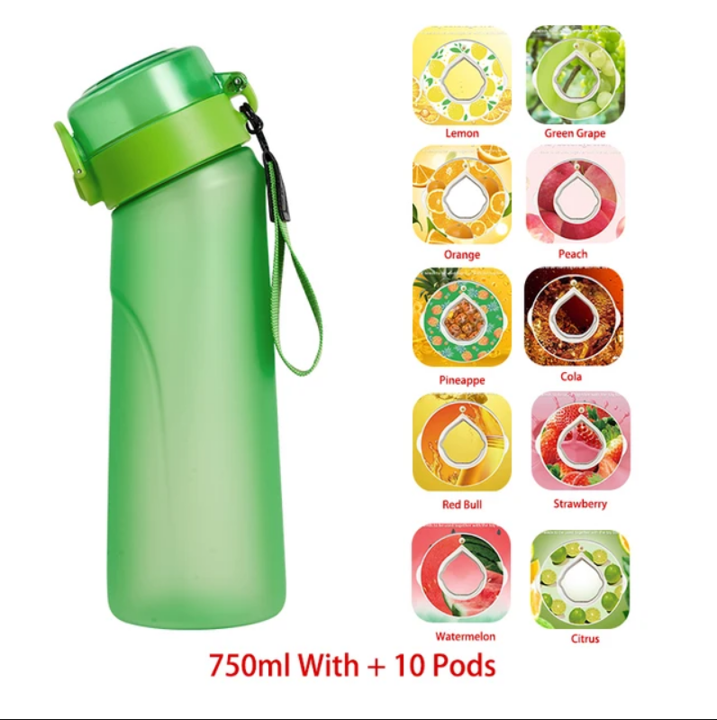 Flavour Pod Water Bottle And Straw 750ml Drinking Bottle 0 Sugar 0 Calories