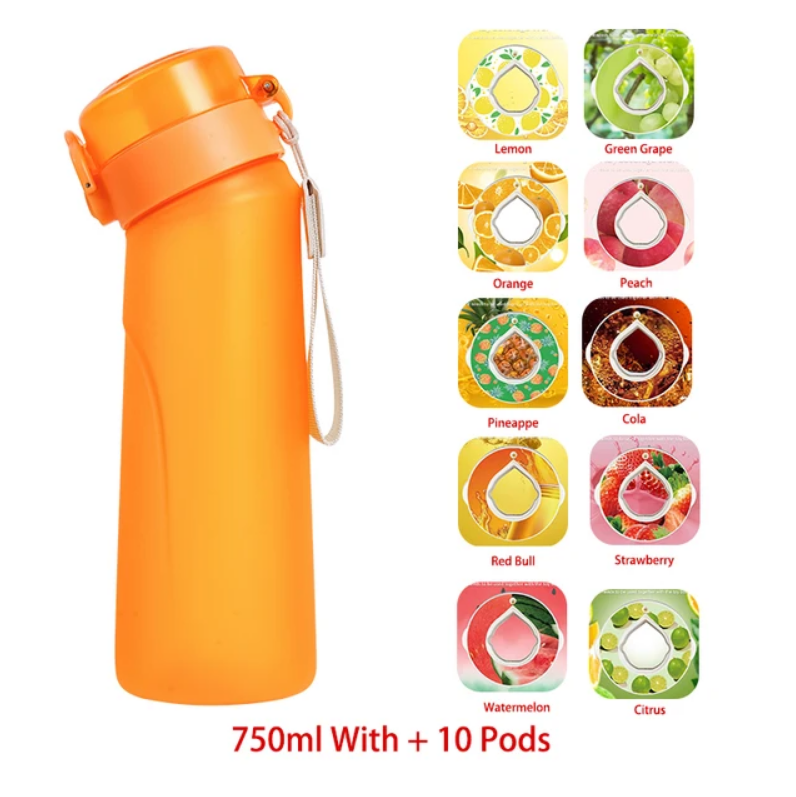 Flavour Pod Water Bottle And Straw 750ml Drinking Bottle 0 Sugar 0 Calories