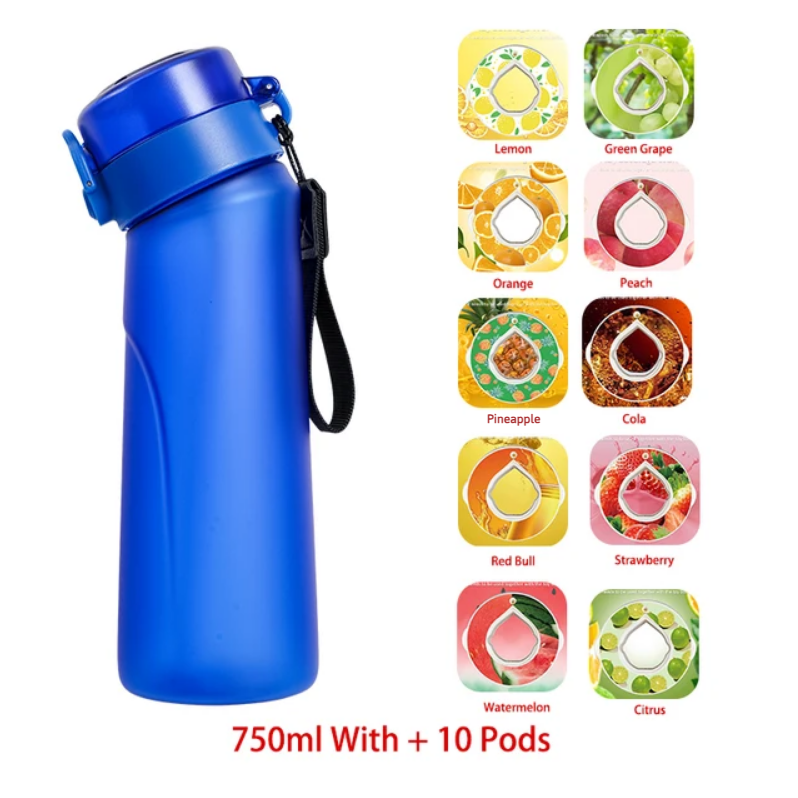 Flavour Pod Water Bottle And Straw 750ml Drinking Bottle 0 Sugar 0 Calories