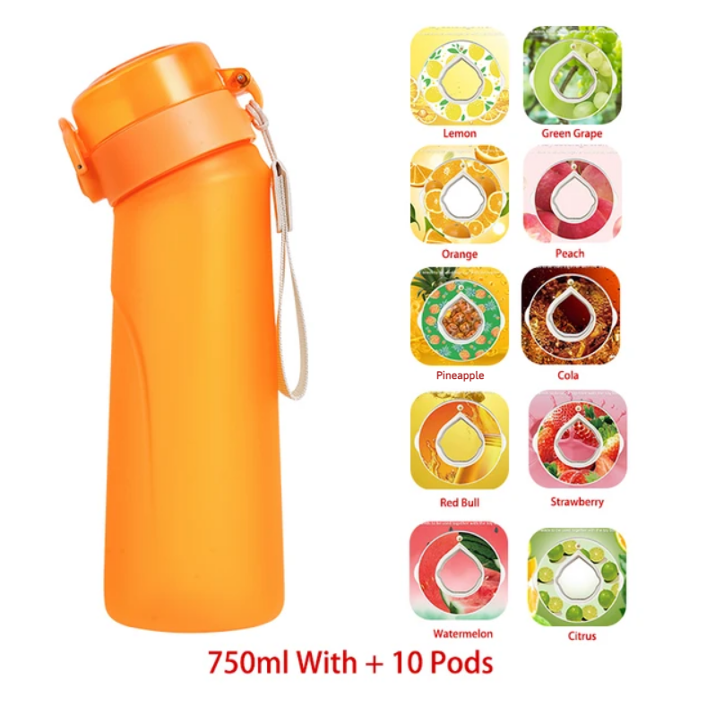 Flavour Pod Water Bottle And Straw 750ml Drinking Bottle 0 Sugar 0 Calories