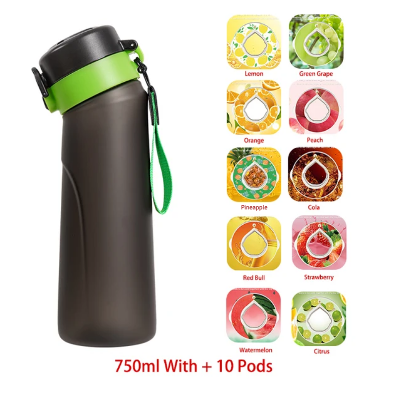 Flavour Pod Water Bottle And Straw 750ml Drinking Bottle 0 Sugar 0 Calories