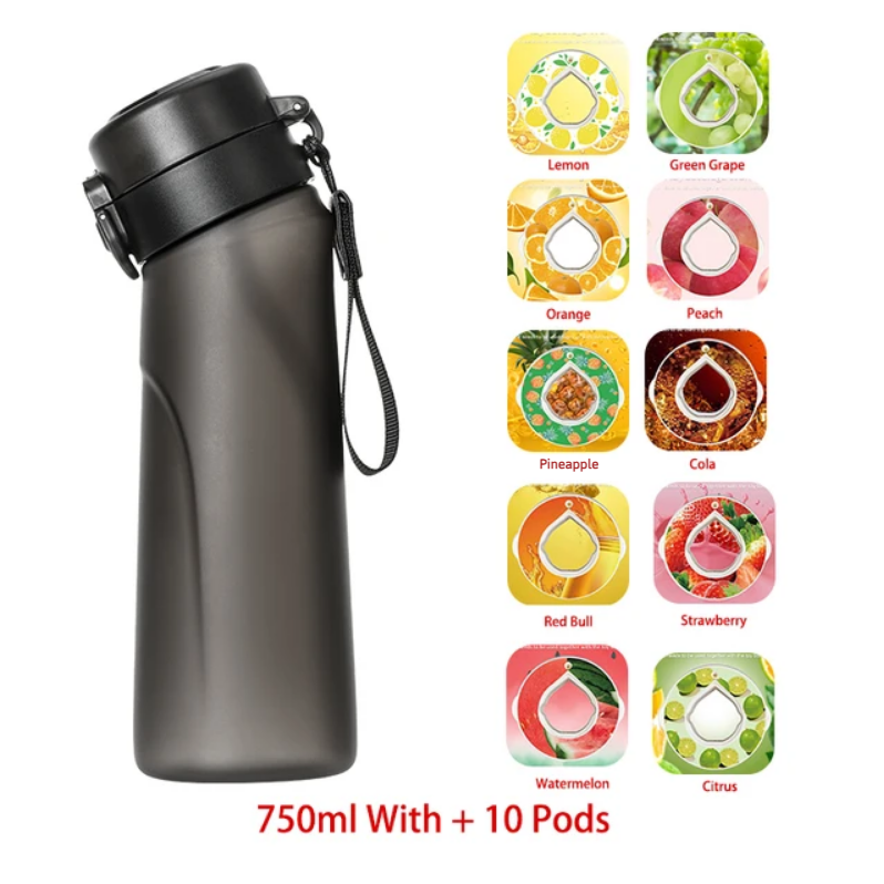 Flavour Pod Water Bottle And Straw 750ml Drinking Bottle 0 Sugar 0 Calories