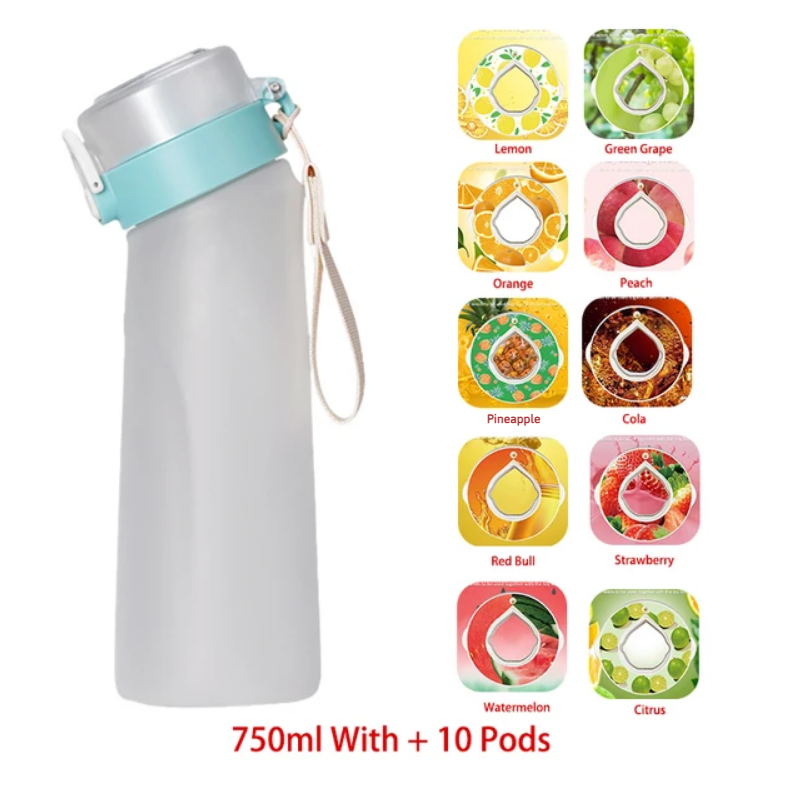 Flavour Pod Water Bottle And Straw 750ml Drinking Bottle 0 Sugar 0 Calories