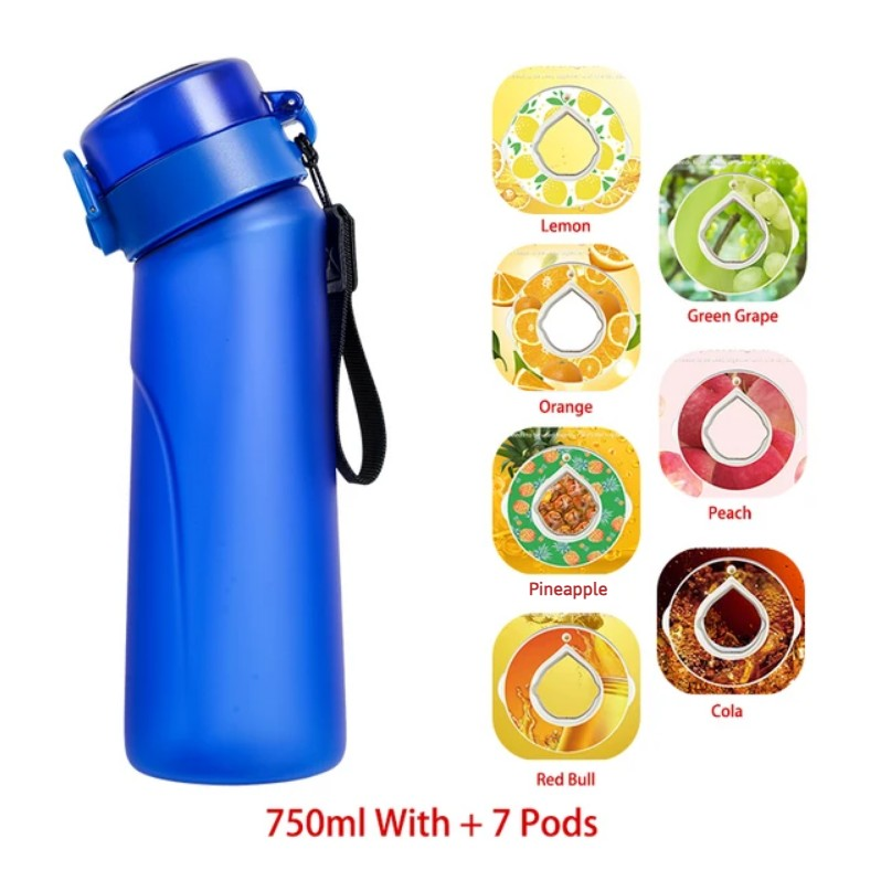 Flavour Pod Water Bottle And Straw 750ml Drinking Bottle 0 Sugar 0 Calories