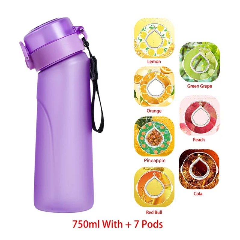 Flavour Pod Water Bottle And Straw 750ml Drinking Bottle 0 Sugar 0 Calories